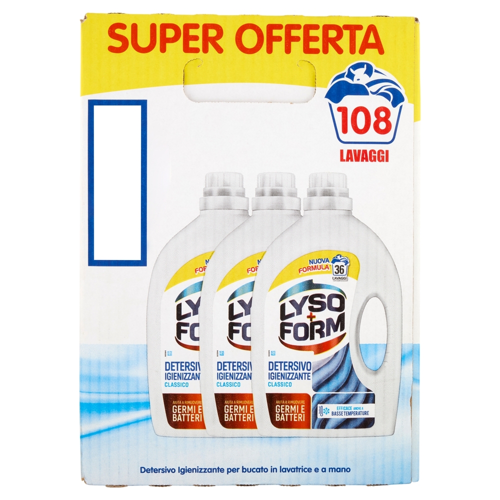 Lysoform Detresivo Igienizzante Classico 3x36=108 Lavaggi 3x1,62L